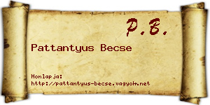 Pattantyus Becse névjegykártya